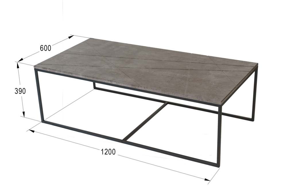 Стол журнальный «Геометрика» серый бетон