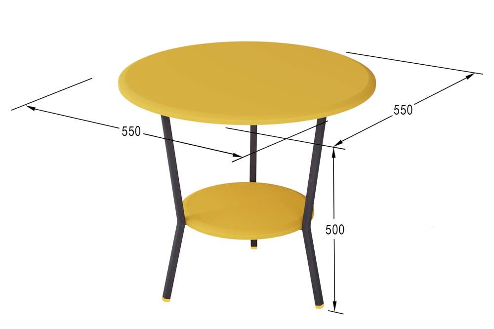 Стол журнальный «Шот» желтый