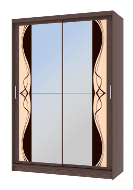 Шкаф-купе с матовым стеклом «Кремона» 1.5 венге