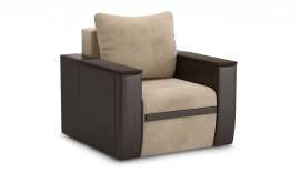 Кресло в стиле лофт нераскладное «Атика NEW» Cortex beige/Teos dark brown